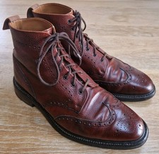 Cheaney Paget Brogue Boot Brown Grain Leather Size UK 9 Made In England