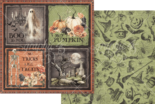 GRAFIK 45 "GEISTERGRÜSSE" 12X12 SAMMLUNGSPAKET HALLOWEEN SCRAPJACK'S PLACE - Bild 5 von 13