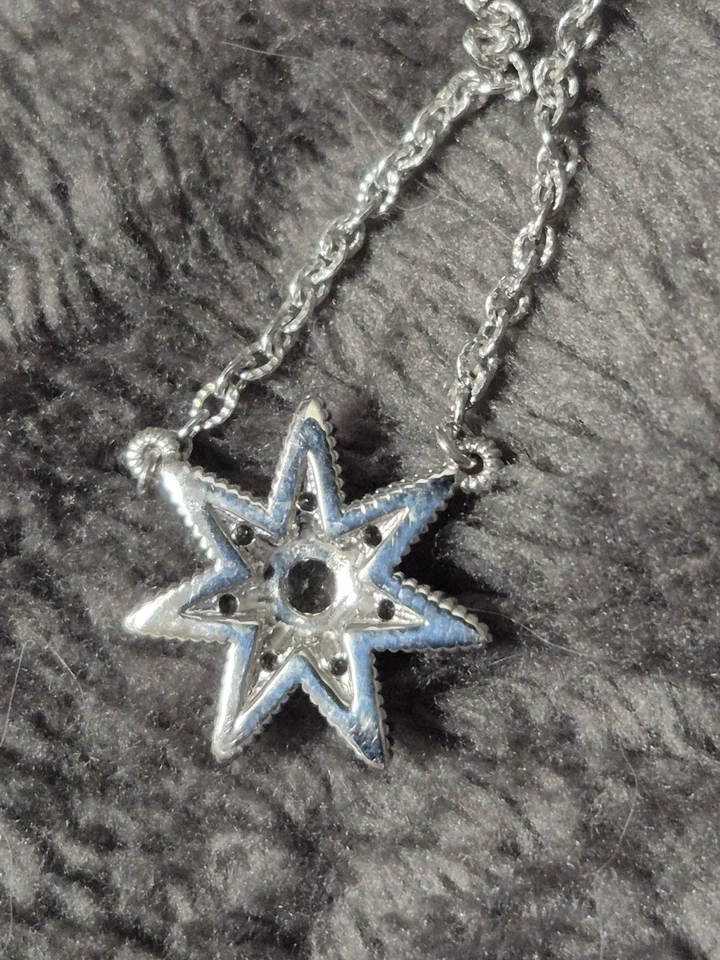 Colgante/Collar Judith Ripka Little Luxuries Estrella Topacio Blanco Plata 925 15-16" Foto 2 de 4