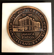 PAPERWEIGHT Long Island Rail Road LIRR Jamaica Queens New York Bronze Marble