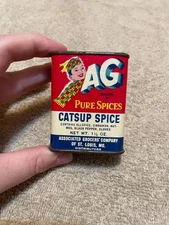 VTG AG Catsup Spice Net Weight 1.5 ounces Metal Spice Tin As Seen Saint Louis