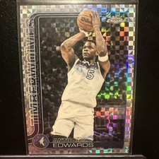 2025 Topps Chrome NBA Anthony Edwards Silver X Fractor Insert Timberwolves