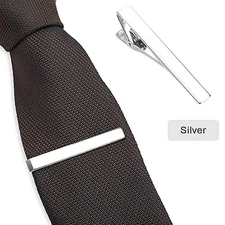 2.2 Inches Stainless Steel Tie Clip Bar Silver  Necktie  Silver Mens Clasp Clamp