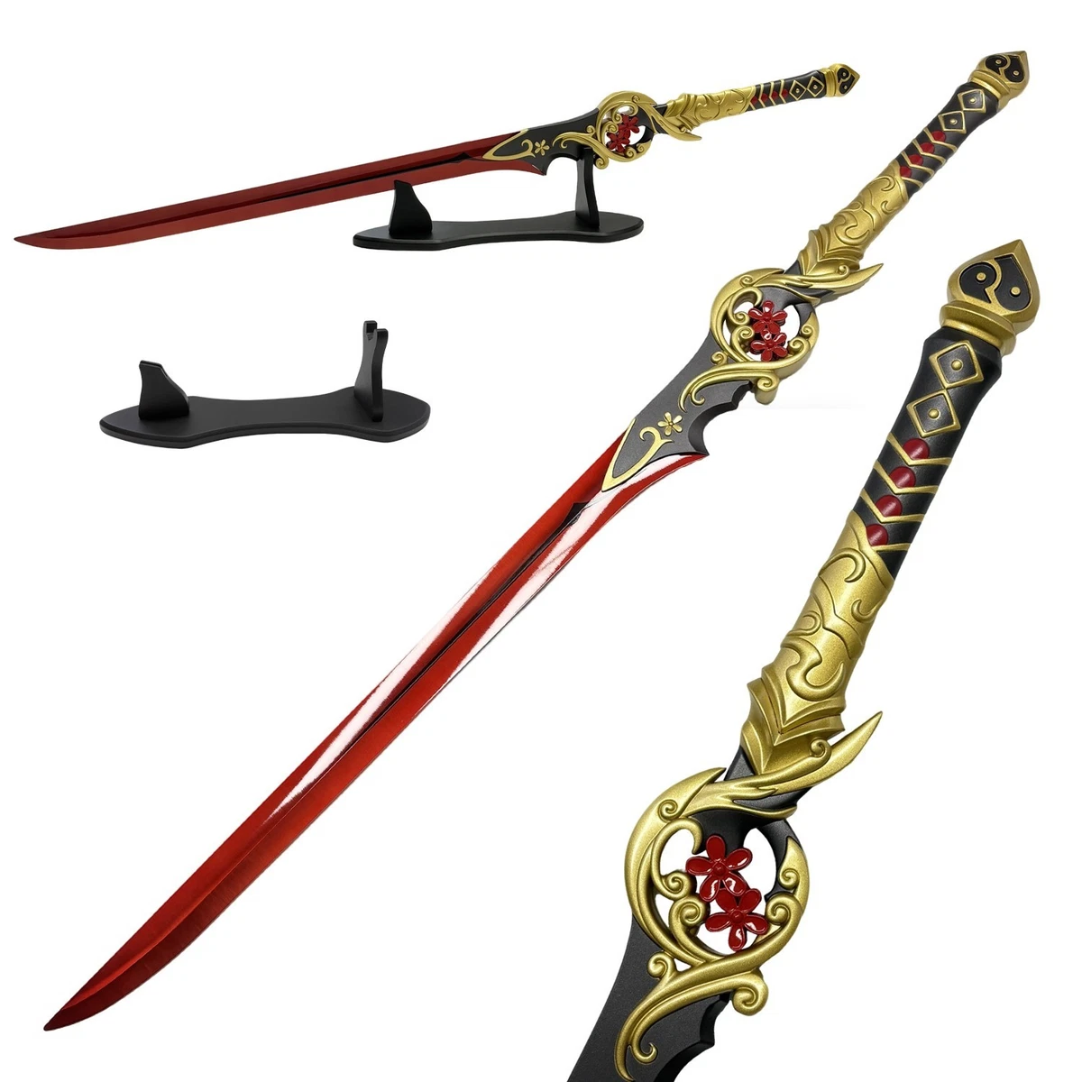 Preços baixos em Lâmina de Aço Inoxidável Vermelho katanas do