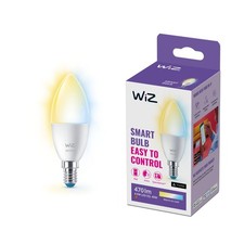WiZ Lampadina Candela Smart LED WiFi, Luce Bianca da Calda a Fredda, E14, 40W, T