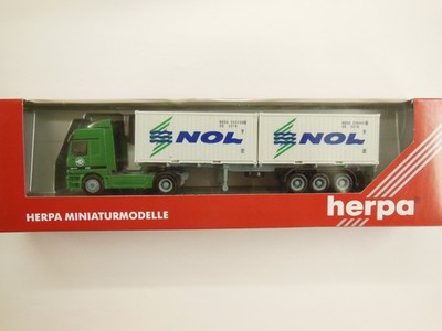 Herpa MB Actros Sattelzug EKB mit 2 NOL Container Nr. 144346 , 1:87 in OVP