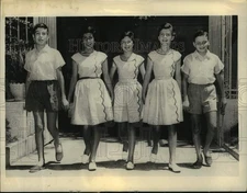 1957 Press Photo Argentine Diligenti Quints Hold Reunion in Buenos Aires