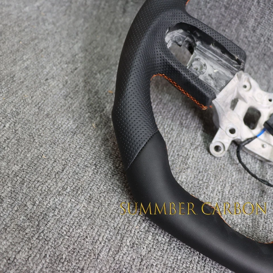 Volante de cuero con tapa plana apto para Jeep Wrangler JL/JT 18-23 con calefacción Foto 3 de 4