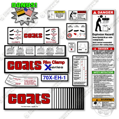 Fits Coats 70X-EH-1 Decal Kit Rim Clamp - 7 YEAR OUTDOOR 3M VINYL!