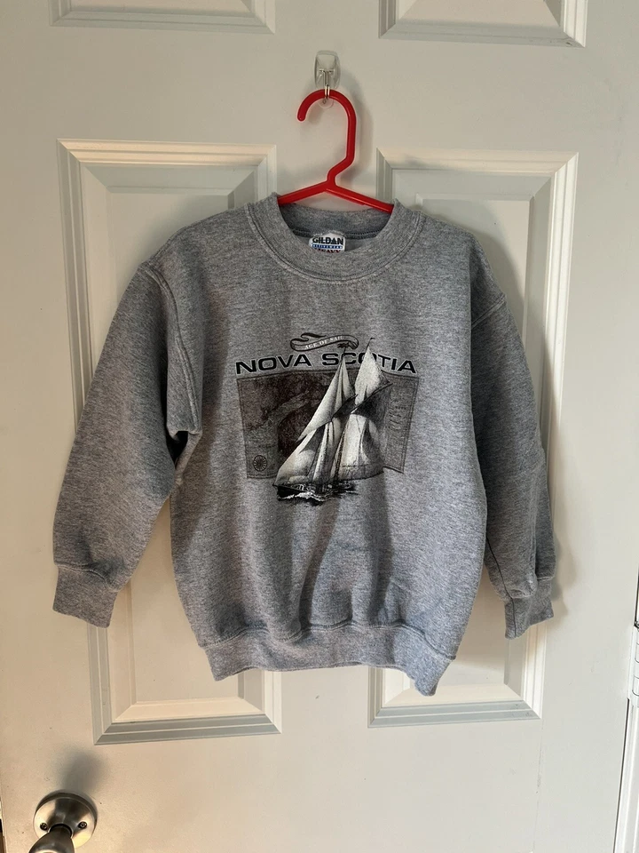 复古 20 世纪 90 年代新斯科舍省帆船加拿大东海岸儿童圆领青少年 S 码 — 第 3/4 张图片