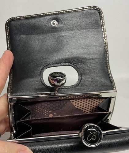 Billetera de cuero patentada para mujer Ted Baker triple oliva/marrón cuero negro - Imagen 5 de 12