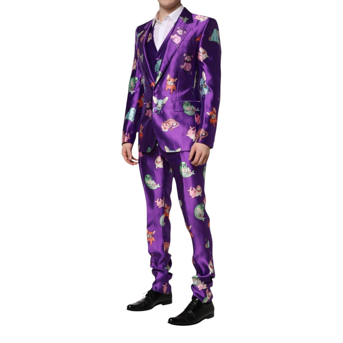 75万 DOLCE&GABBANA バージンウール100% 黒/紫 スーツ 54 楽天市場 