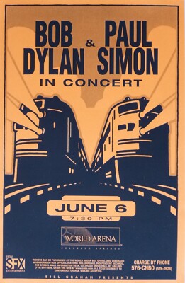 BOB DYLAN / PAUL SIMON 1999 COLORADO SPRINGS CONCERT TOUR POSTER