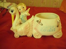 Vintage 1960 RELPO Samson Import Diaper Express Baby Stork Planter 468a