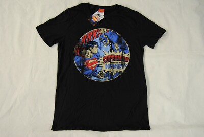 SUPERMAN DISTRESSED RAGES OFF WITH DOOMSDAY T-SHIRT NEU OFFIZIELLE DC COMICS