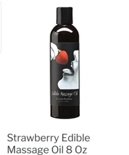 Succulent Strawberry Flavored Edible Lickable Massage Oil 8 oz by Earthly Body