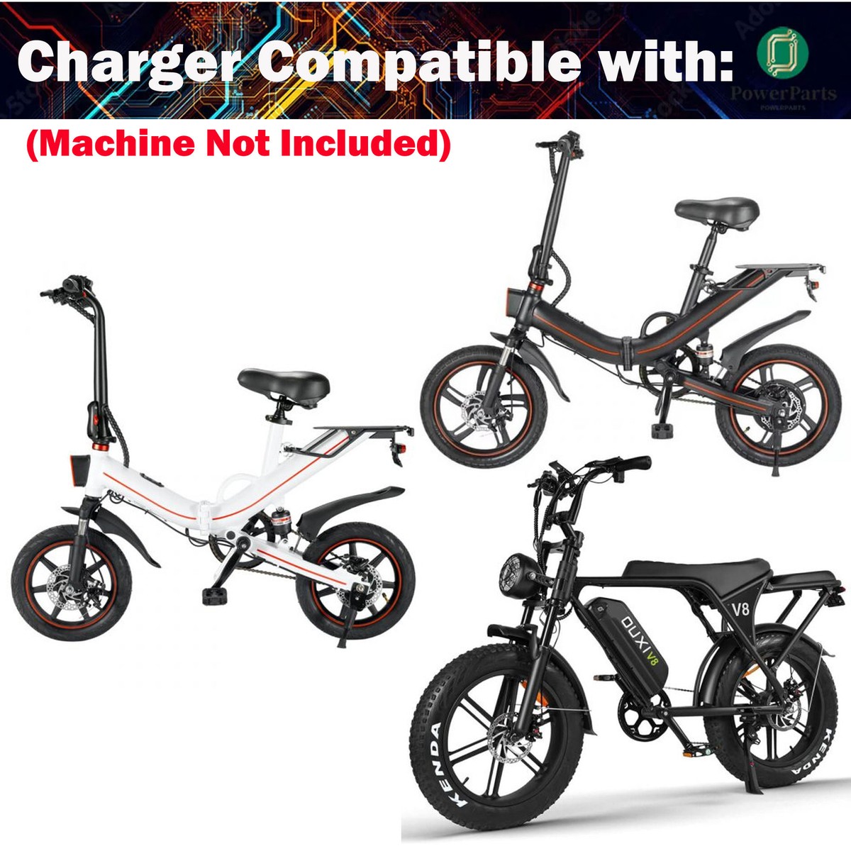 AC Adapter For OUXI V5 V7 V8 750W Electric Bike 48V 15Ah