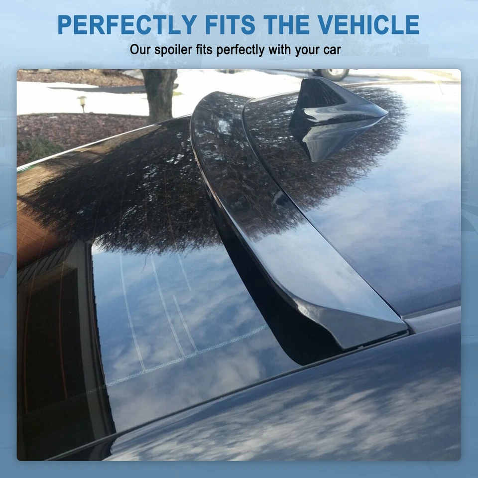 For 2006-2015 Honda Civic Sedan Black Rear Roof Spoiler JDM Window Visor Foto 2 de 4