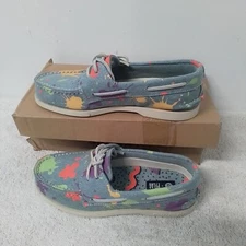 Size 6 Men's Sperry A/O 2-Eye Pride Blue/Multicolor Slip On Boat Casual Shoes