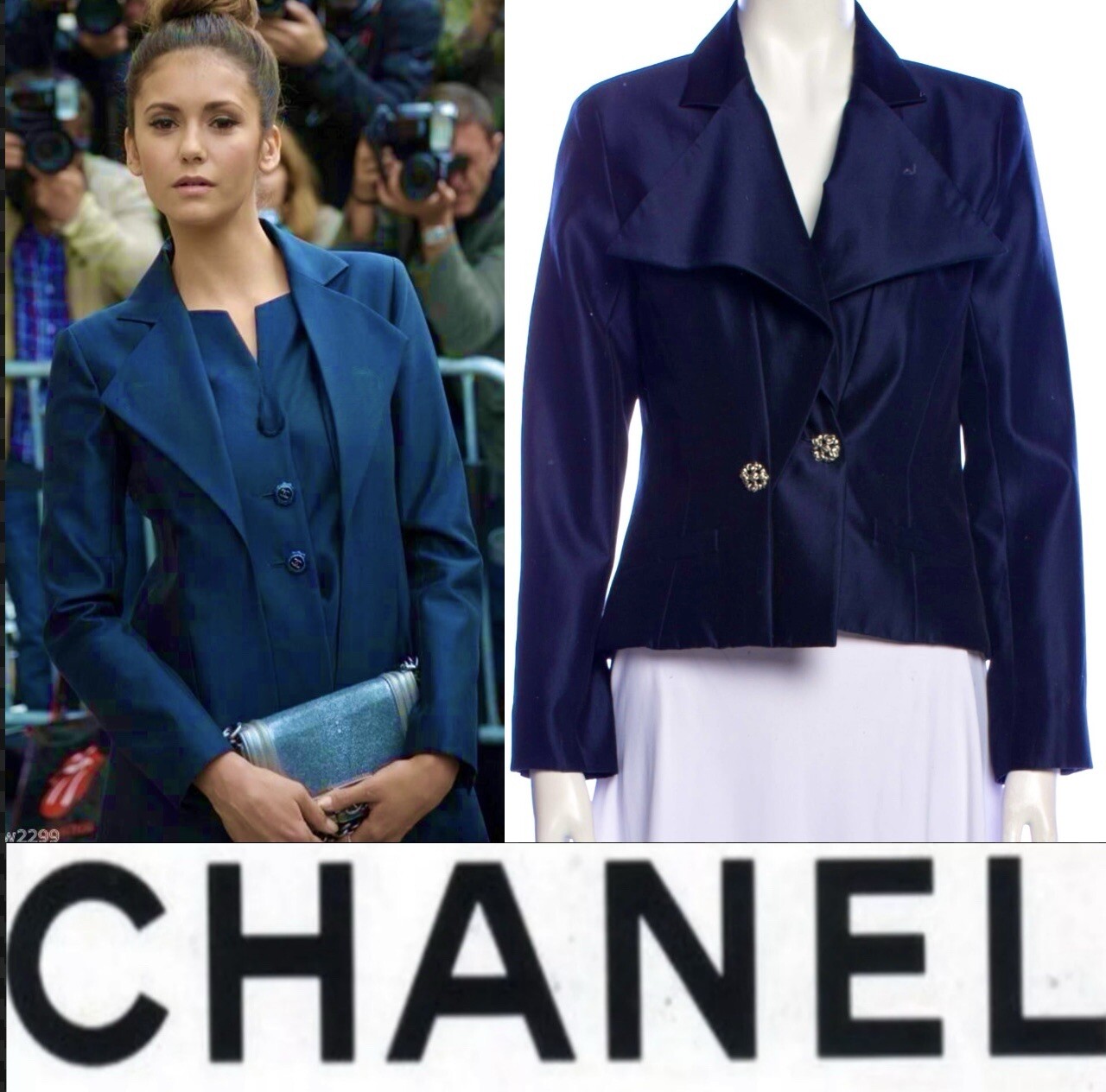 5K New Chanel 2014 Navy Blue Tweed Evening Jacket 38 40 42 6 8 10 Coat Logo L M thumbnail 20