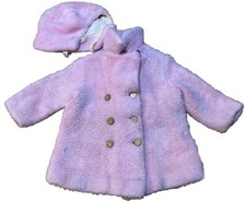 Vintage 1960's Daisy of California Baby Toddler Children s Coat Bonnet Pink 2T