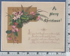 4335 Louis L. Prang Christmas greeting card poem arbutus fern Charles E. Osborne