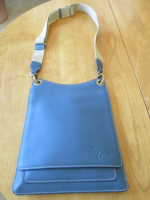 men's a.testoni NWOT Messenger crossbody  Bag  logo blue Leather Bag or Unisex