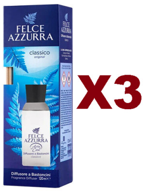 3 PCS BLUE FERN CLASSIC STICK DIFFUSER 120ML ROOM DEODORANT
