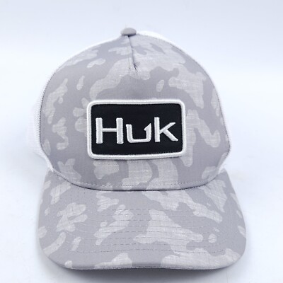 Huk Running Lakes Camo Trucker Snapback Adjustable Hat Cap