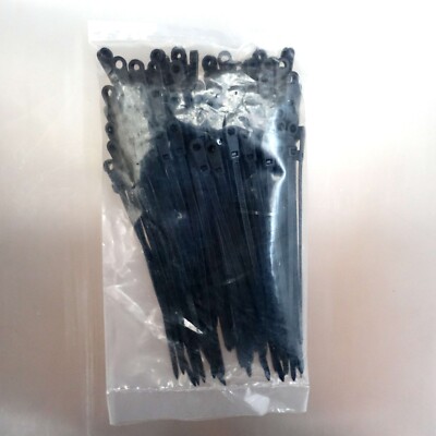 100 Stück Nylon Kabelbinder Reißverschluss mit Schraublochbefestigung selbstsichernd schwarz oder weiß