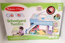 Melissa  Doug Wooden Toy Toddler GO Totsold Schoolyard Tumble  3 Disk 4 Faces