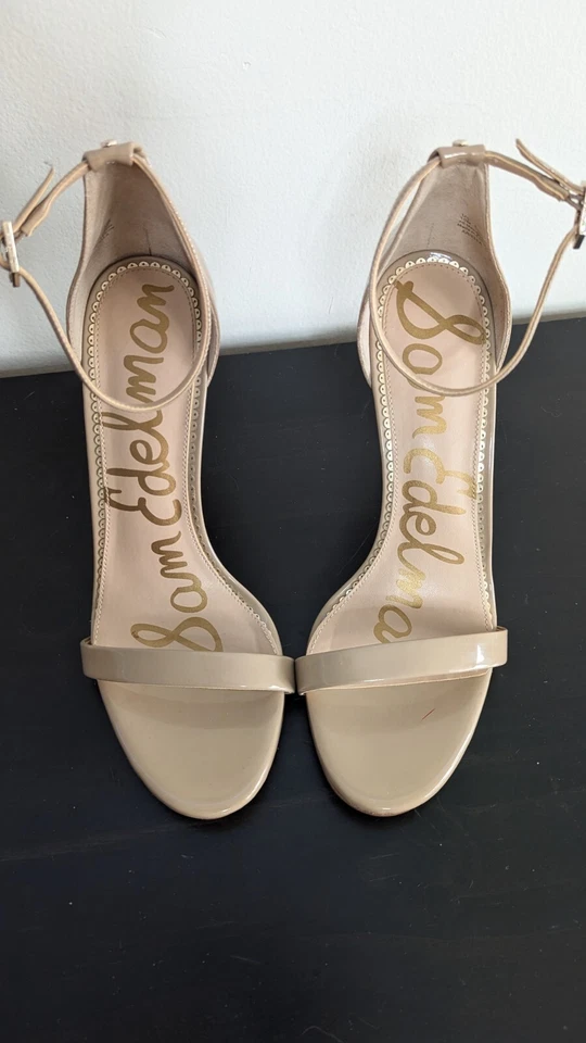  Sam Edelman Patti Nude Leather Ankle Strap Heels Size 10M - Image 3 of 4