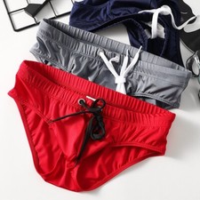 Mens Quick Dry Surfing Beach Boxer Briefs Swimming Trunks Beach Bikini Swimsuit