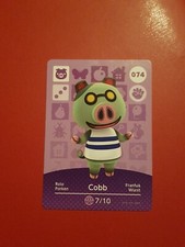 COBB ANIMAL CROSSING AMIIBO SERIES 1 CARD #074 TRACKED AU POST geniuine