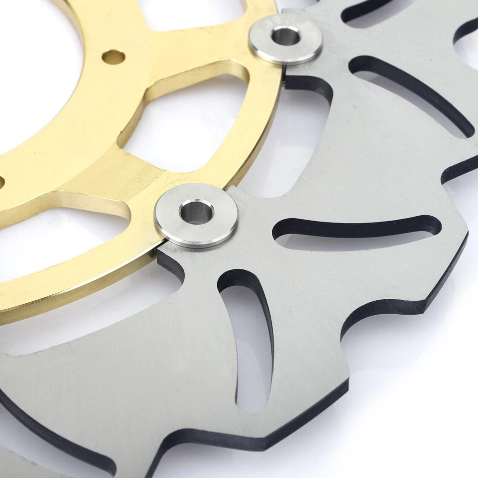  2 Front Brake Disc Rotors For Honda CBR 600 RR 2003-2021 Wave Rotors Gold - Image 3 of 4