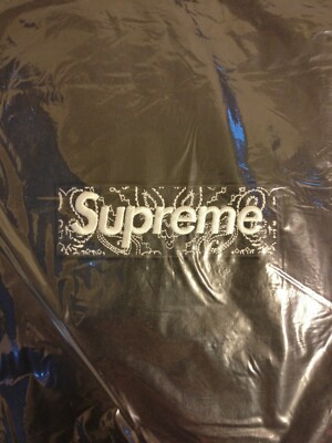Supreme Bandana Box Logo Hooded Sweatshirt Black XL Hoodie FW19