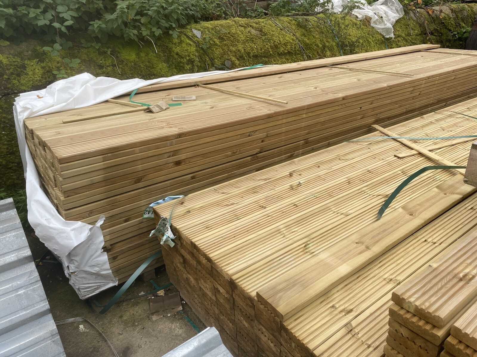 2.4M / 3M PRESSURE TREATED WOODEN / TIMBER DECKING BOARDS eBay