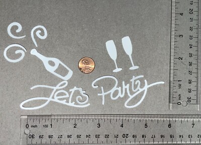 💚LETS PARTY CHAMPAGNE💚 5 sets cardstock paper die cut embellishment ...