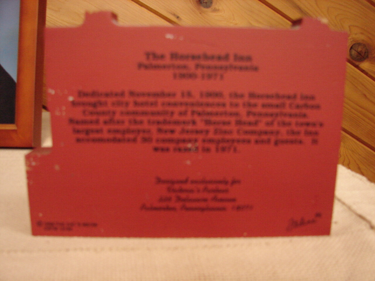The Horsehead Inn Palmerton, Pa 1996 New Jersey Zinc Company eBay