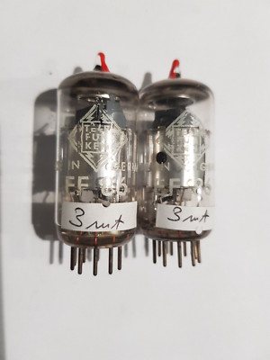 Balanced Pair -  Telefunken EF86 DIAMOND SILVER-CAGE W.German RED TIP NOS nr2