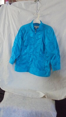 LAURA ASHLEY, TEAL, ZIPPER,JACKET,SZ M. BUST 38'' DISPLAY MODEL 