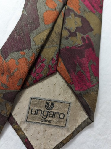 UNGARO PARIS 100% SILK TIE SETA CRAVATTA NECKTIE MADE IN ITALY - Foto 6 di 6