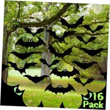 Hanging Bats Halloween Decorations Outdoor - 16 Pack Large Flying Bats 5