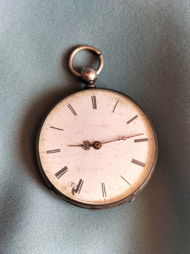 Montre Gousset Argent Massif à Clé - Mécanique, 8 Rubis, Suisse, 46.5mm, à Restaurer (bon état)