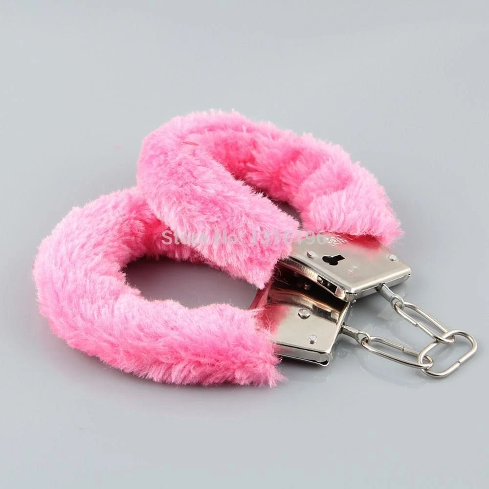 Pink cheap fluffy handcuffs