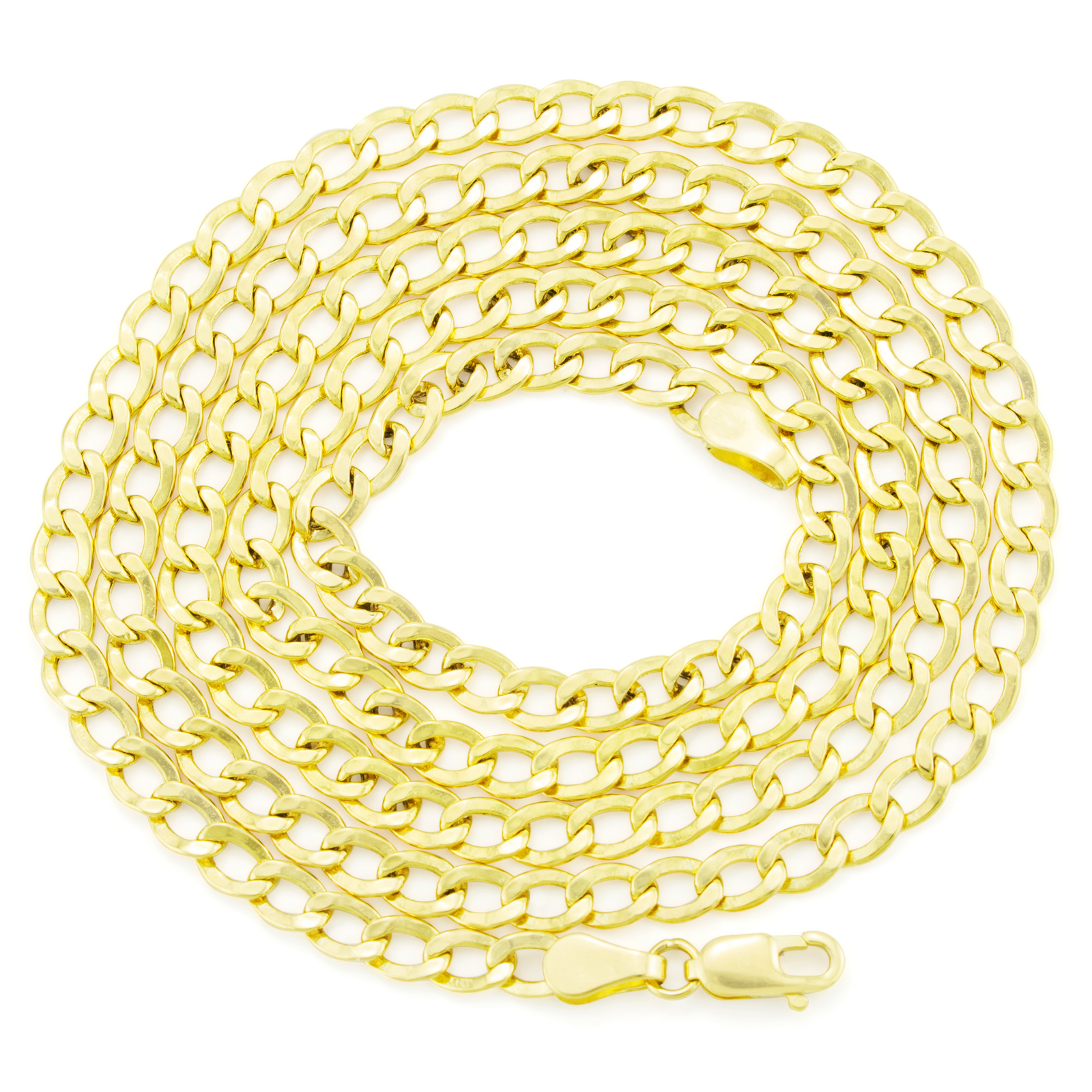 10K Yellow Gold 2.5mm Semi-Solid Curb Link Chain  22 X 2.5  Made In South Africa 10bc124 22