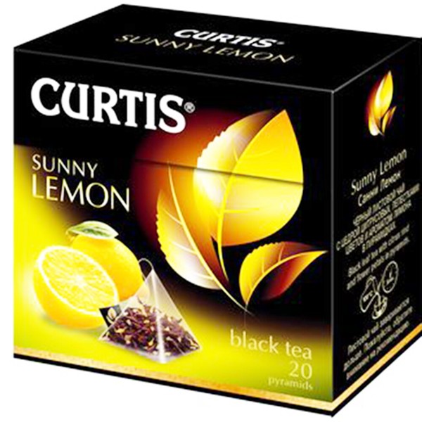 Curtis Schwarzer Tee Sunny Lemon 20 Pyramidenbeutel Pyramid Tea Zitrone-image