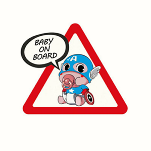 Autocollant Voiture Bébé à bord Captain America Baby on Board Sticker Aufkleber 
