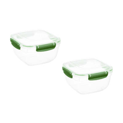 Superio Plastic Food Storage Containers, Airtight Lids, 80 oz., Green, 2 pack