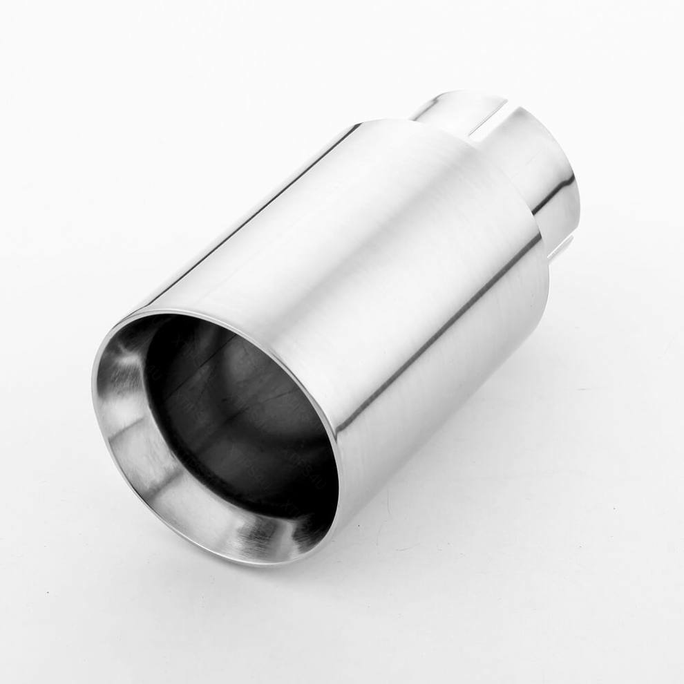 Black 4" Out 2.5" In Dual Wall SS304 Stainless Steel Exhaust Tip 7" Long Round - Foto 6